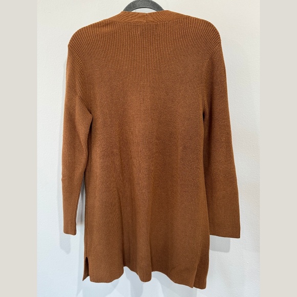 Shaker-Stitch Long-Line Open-Front Sweater - Picture 2 of 3